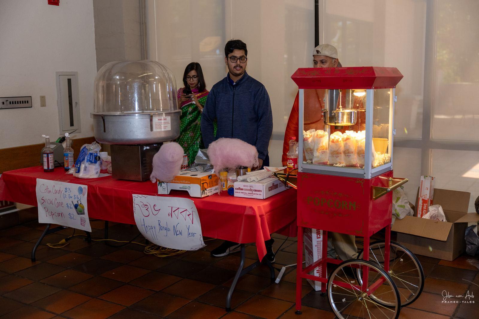 Cotton candy and popcorn cart